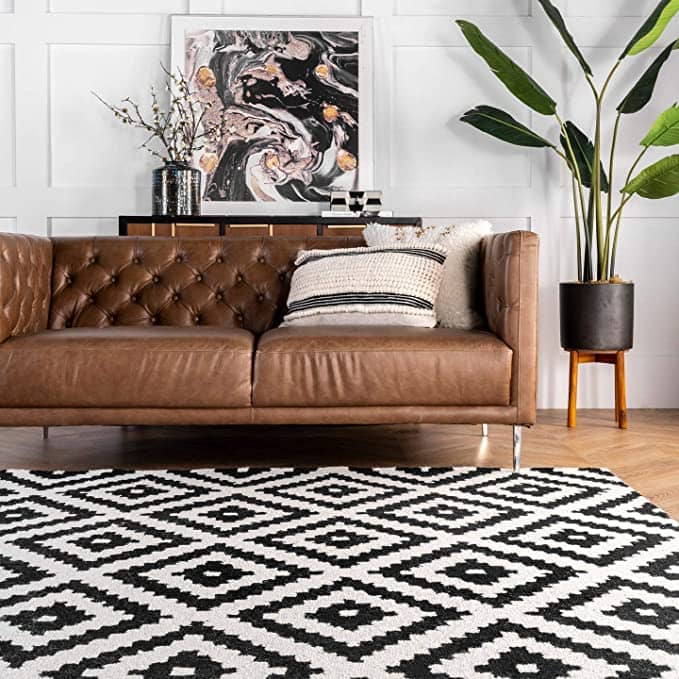 black and white rug-minimal